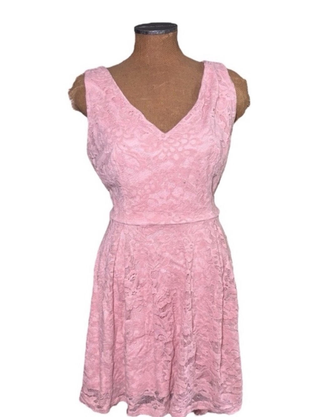 Maudress Elegant Pink Lace High Low Dress Size 4XL